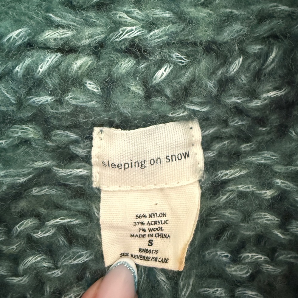 Anthropologie Sleeping On Snow Chunky Cable Knit Zip Cardigan S - Picture 2 of 8